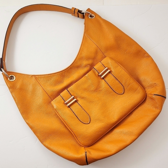 Zenith Handbags - Zenith Women's Warm Mustard Yellow Genuine Leather Hobo-Style Shoulder Bag